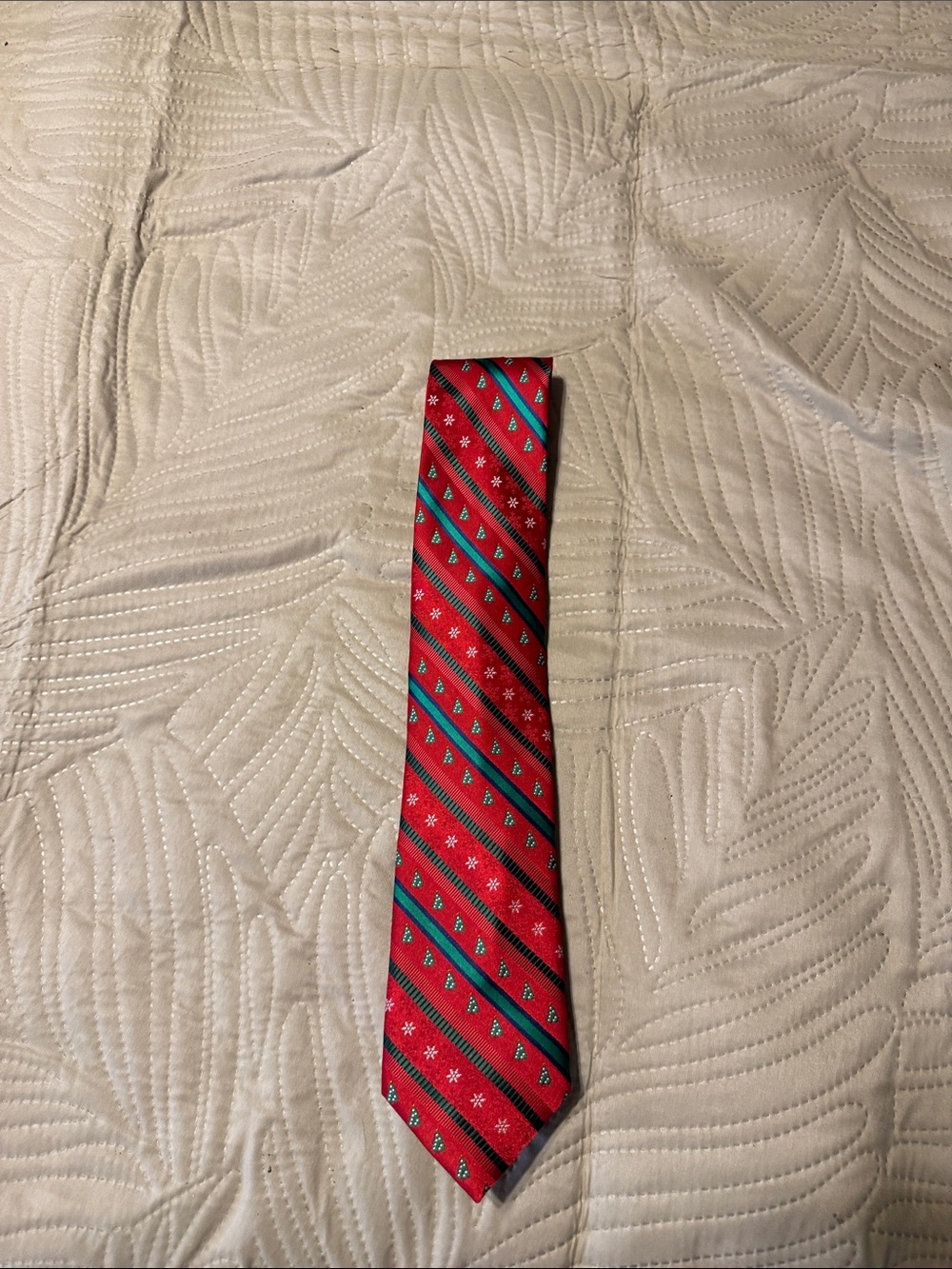 Yuletide Greetings by Hallmark Red Holiday Stripe Men's Tie